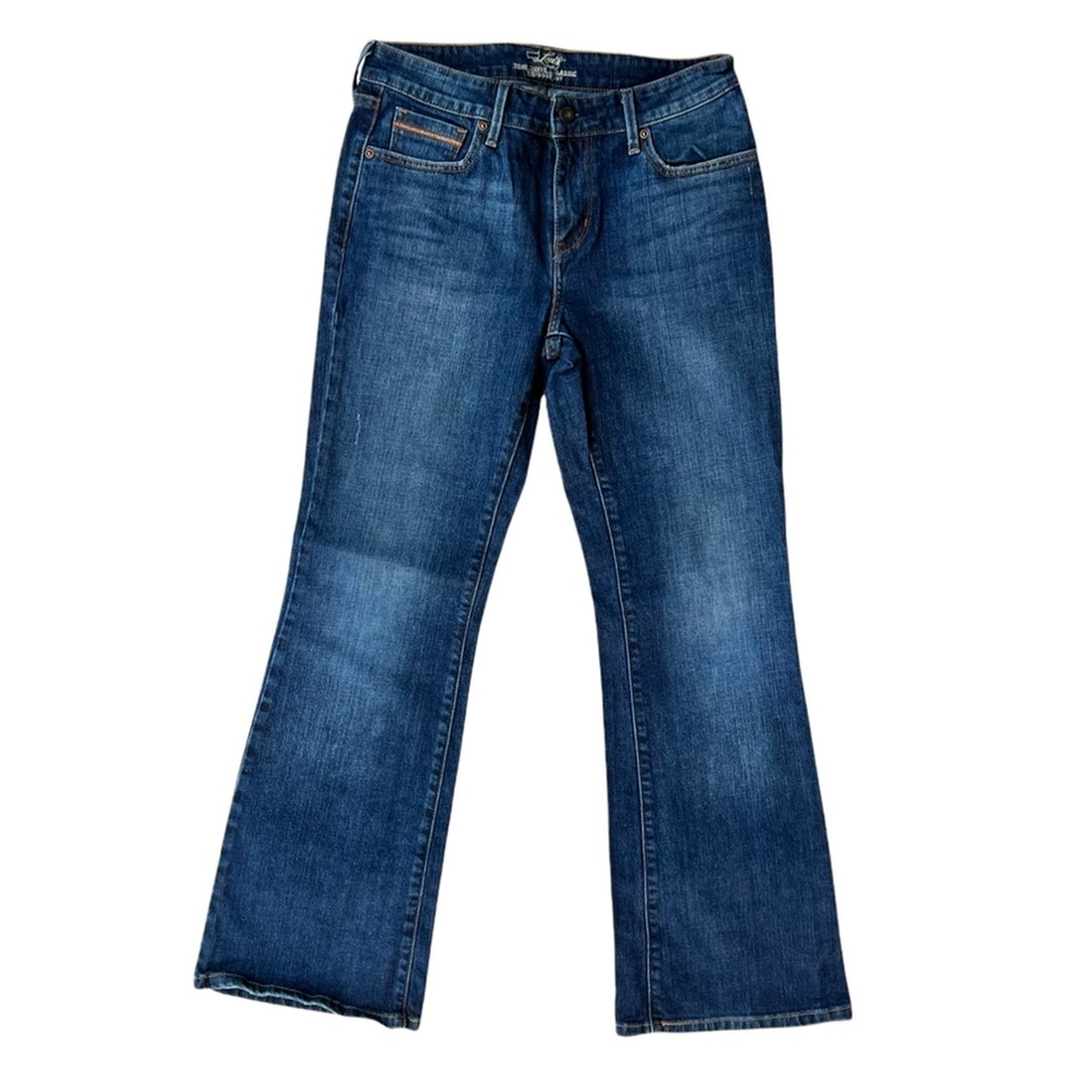 Levi's Demi Curve Classic Distress Faded Whiskered Bootcut Jeans Like New 6S W28